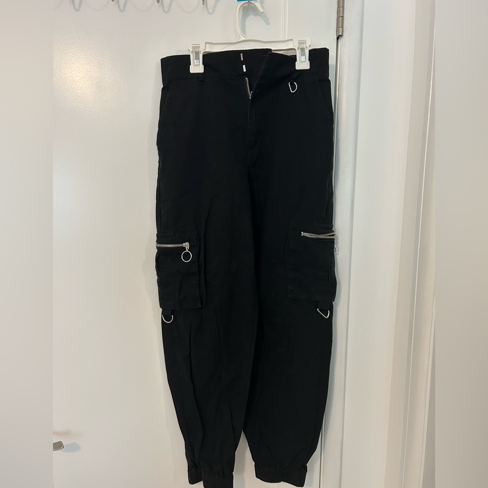 Forever 21 Black Utility Cargo Baggy Pants Size Small